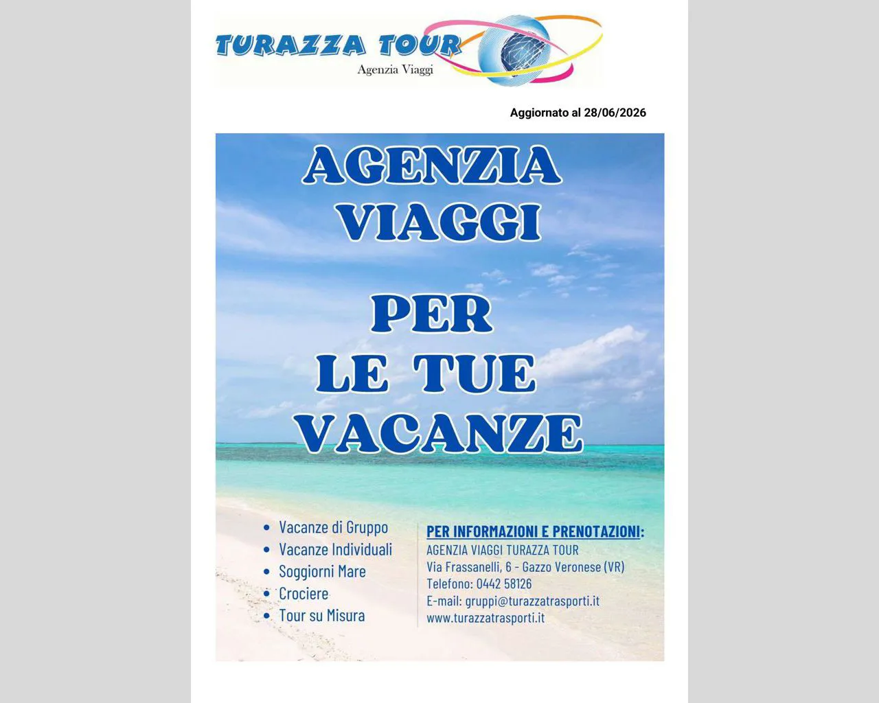 LIBRETTO VIAGGI TURAZZA TOUR